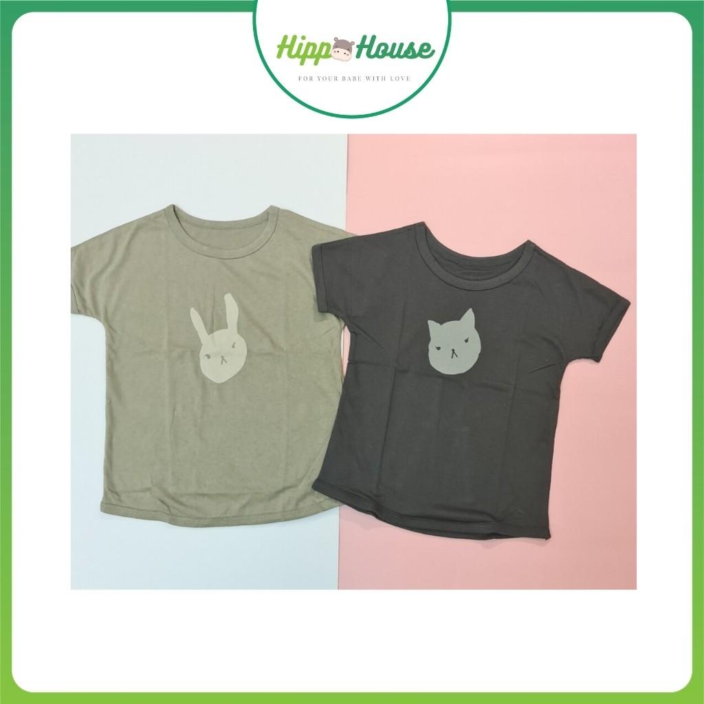 Áo Thun Cộc Tay Cotton Organic Hàn Tông Màu Pastel Hippo House