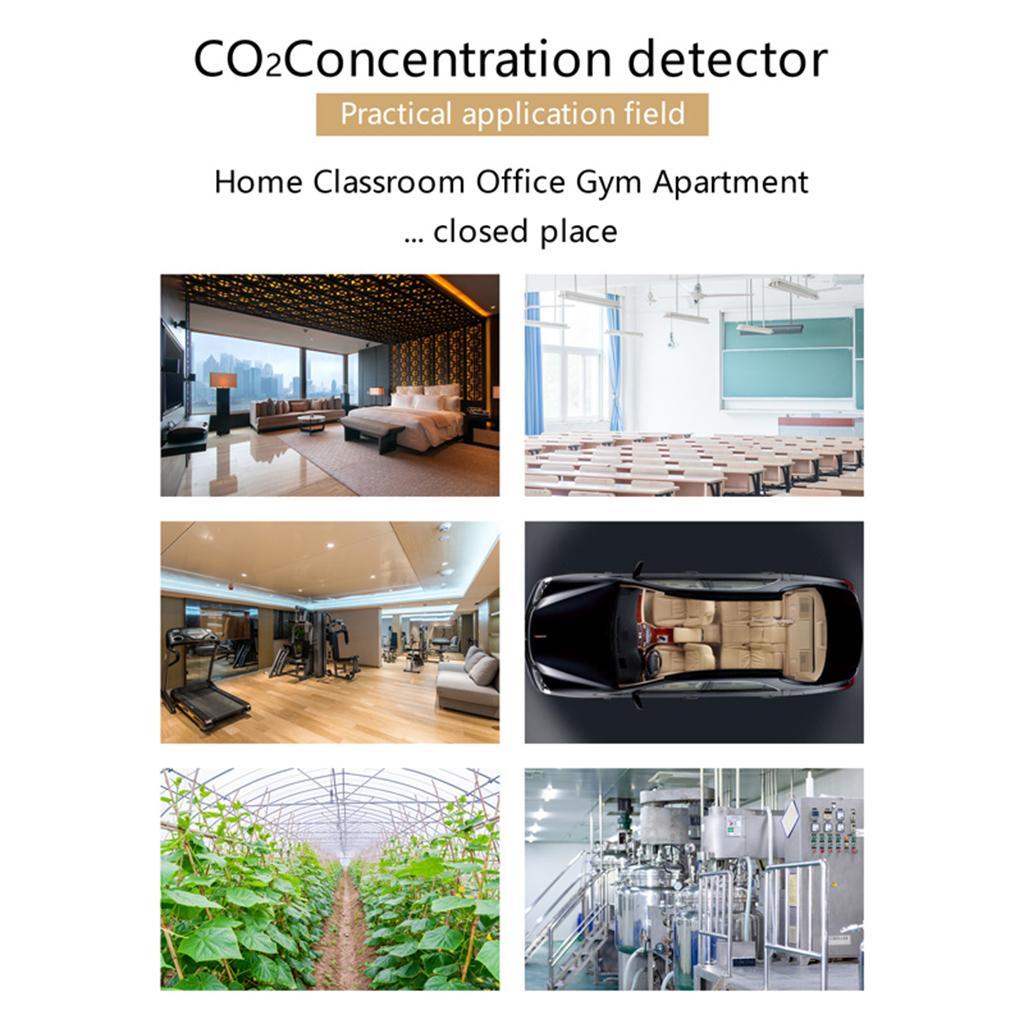 Portable Indoor Air Quality Monitor Air Quality Meters 1200MAh Intelligent Air Quality Sensor CO2 Monitor Accurate Carbon Dioxide Sensor 0-5000PPM