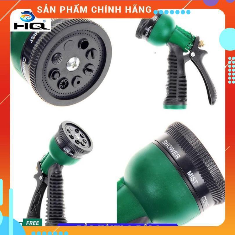 Vòi xịt rửa xe,Vòi phun nước tưới cây tăng áp thông minh 8 chế độ 815621-1 (cút đồng,nối đồng - dây vàng)