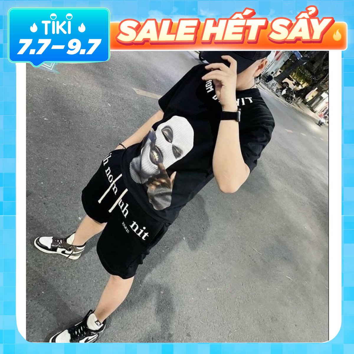 Đồ Bộ Thể Thao Nam màu đen co giãn tốt thương hiệu Chandi, Đồ Bộ Mặc Nhà chất liệu thun cao cấp mát mẻ, thấm hút mồ hôi tốt NT1904