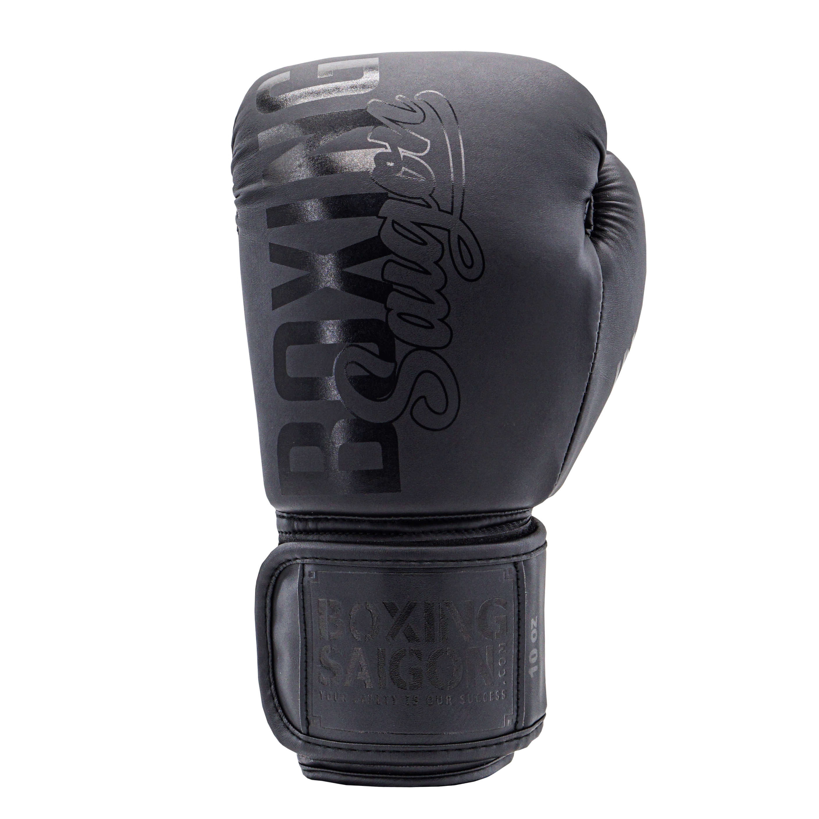 Combo Găng Tay Boxing Saigon + Băng Tay 4m5 (tặng túi rút) - Matte Black