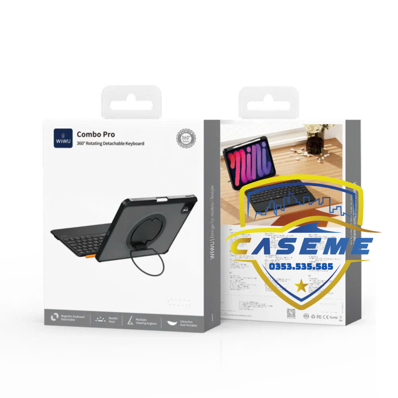 Bao da bàn phím Wi WU MK-007 Pro 360° – Touchpad thông minh, bàn phím cắt kéo, dành cho iPad Pro/Air 11” &amp; 10.9” (2024/2025) - Hàng Chính Hãng