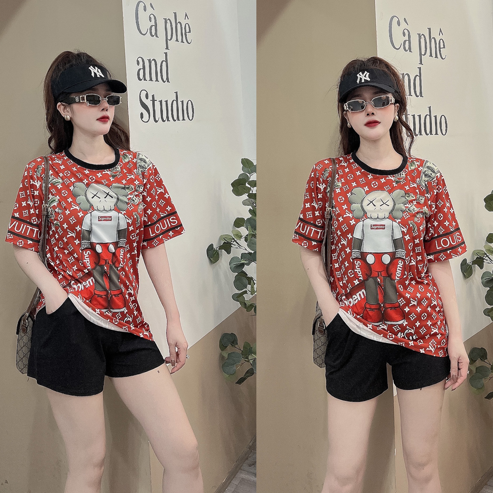 Đồ bộ thun đùi mặc nhà họa tiết hoạt hình MS015