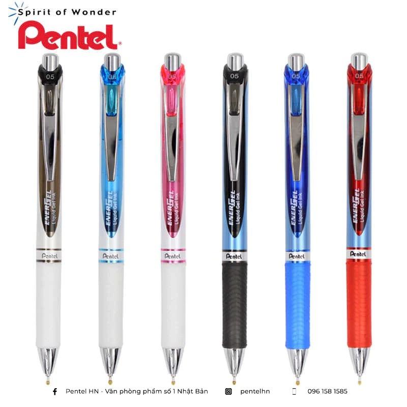 Bút Ký Nhật Bản Pentel Energel BLN75 / BL77 / BL80 ngòi 0.5 0.7 1.0