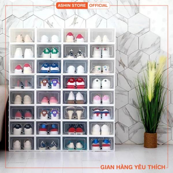 Hộp Đựng Giày Dép Nắp Nhựa Cứng Trong Suốt, Size lớn Chịu Lực 4kg