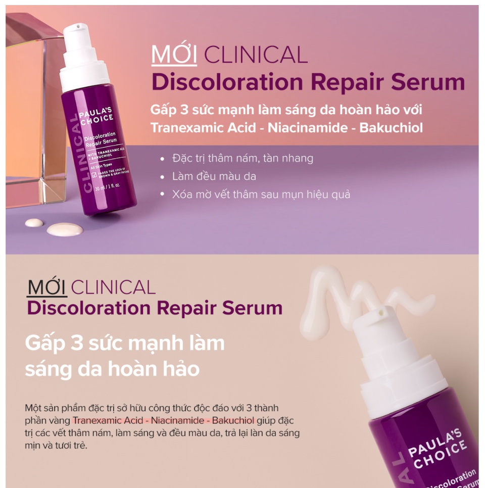 Tinh chất làm mờ thâm nám và đều màu da tối ưu Paula's Choice Clinical Discoloration Repair Serum 30ml 8040