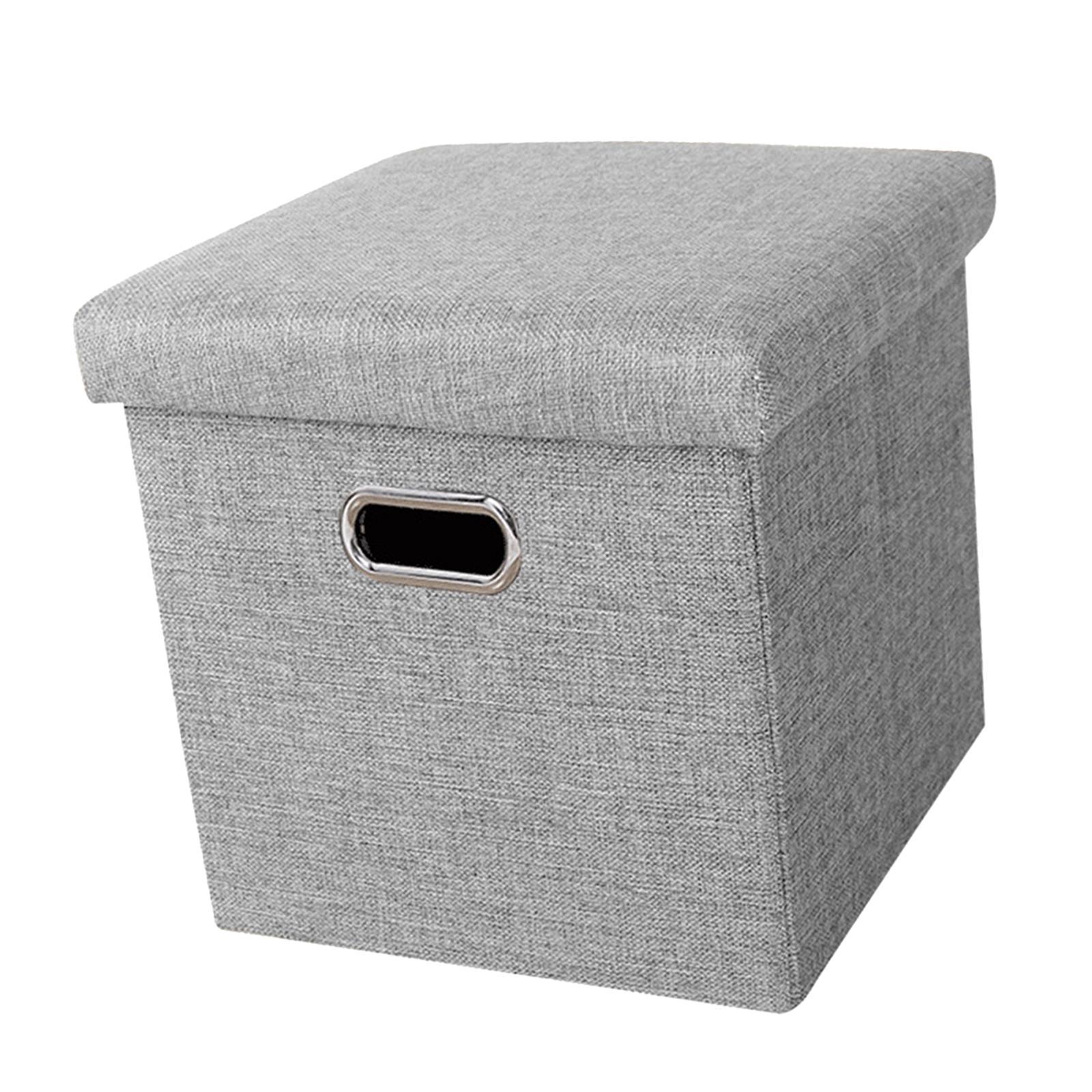 Folding Storage Ottoman Bench  Seat Footrest Storage Box for Bedroom