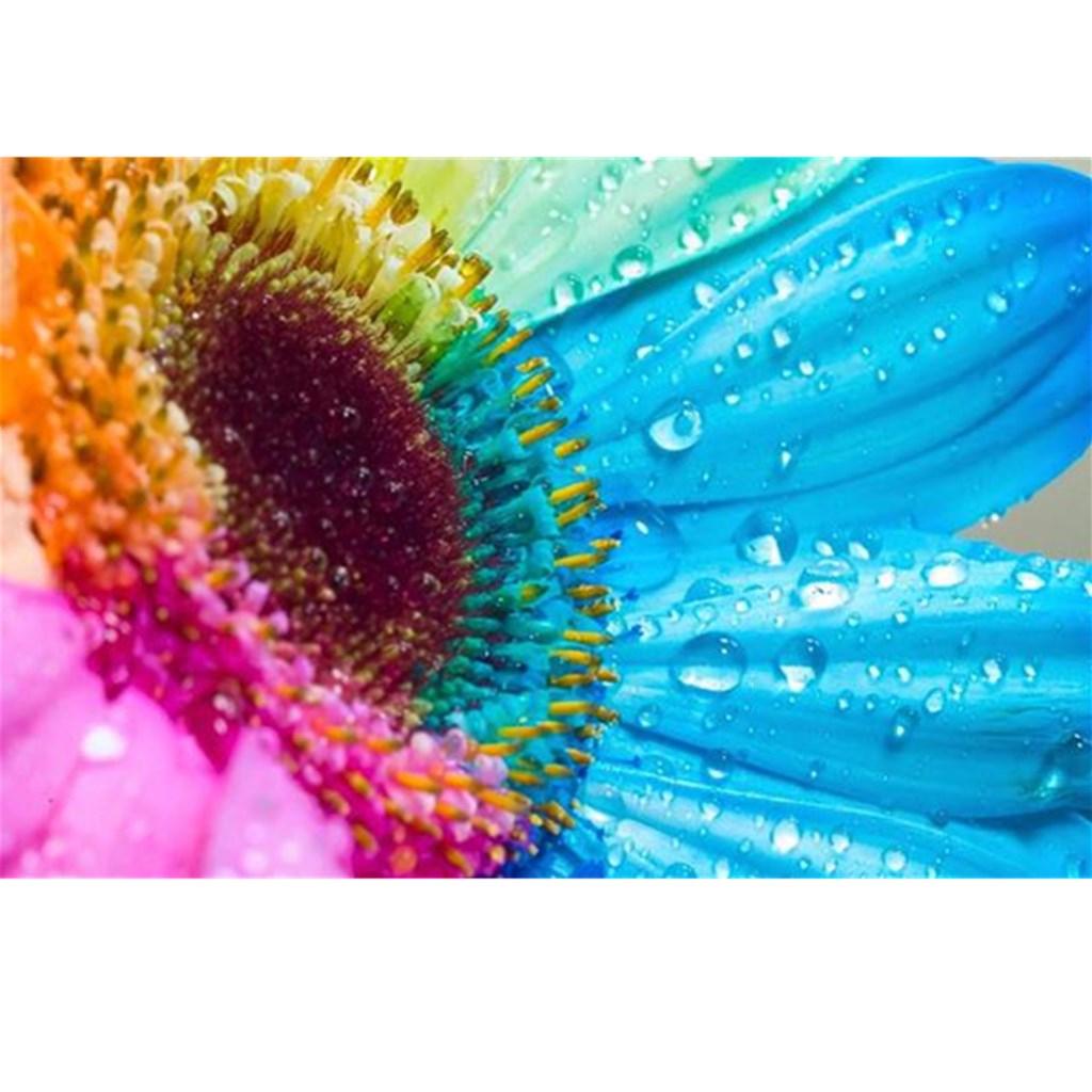 Dewdrop Sunflower Full Drill Round Diamond Embriodery Painting Cross Stitch Arts Craft Picture