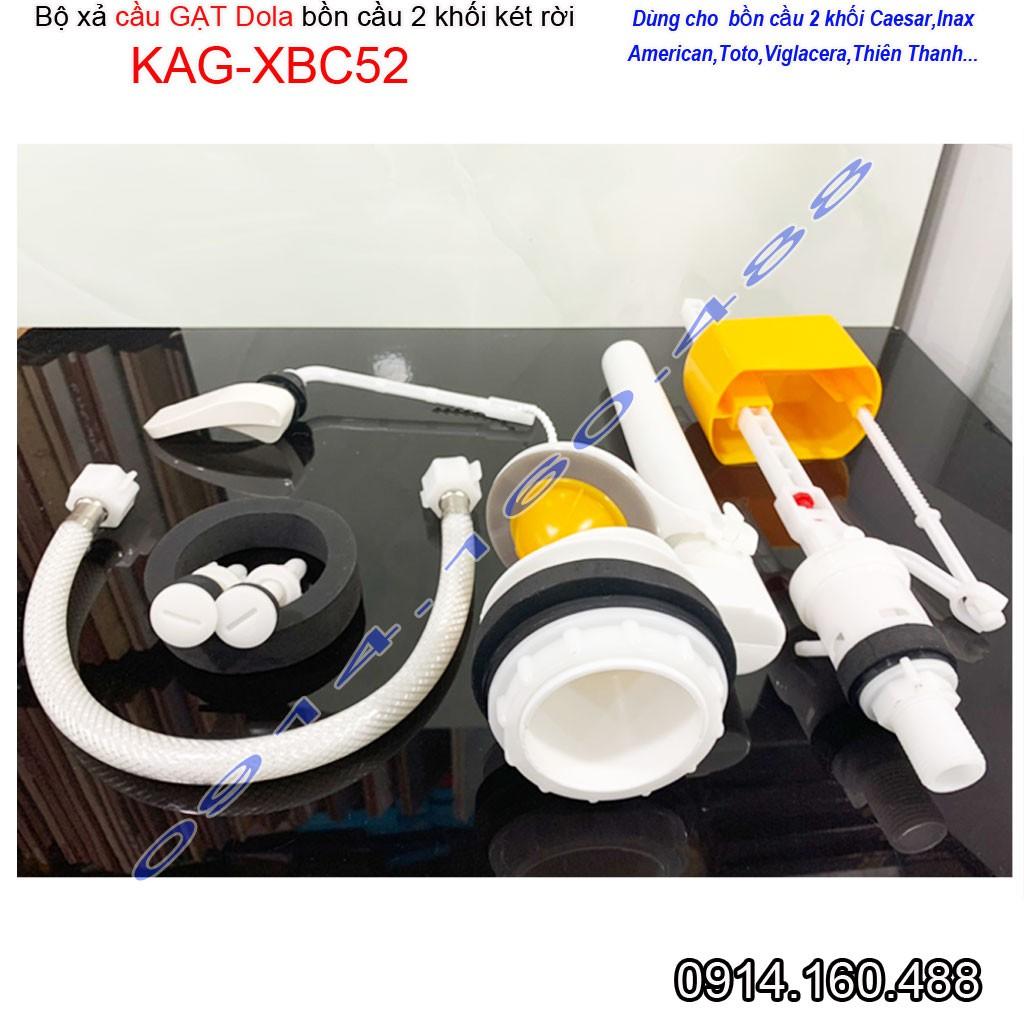 Bộ xả bàn cầu tay gạt Dola KAG-XBC52 trọn bộ, xả bồn cầu két rời gạt trước xả êm thoát nhanh sử dụng tốt