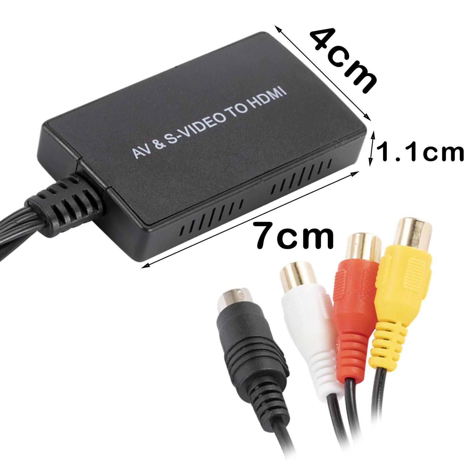 AV S-video to HDMI Converter PAL/NTSC for N64 VHS VCR Blue-Ray DVD Players