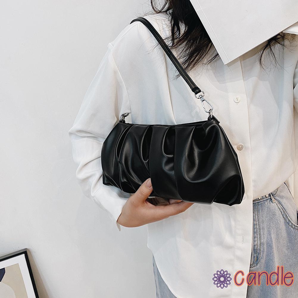 Túi Đeo Vai Da Pu Màu Trơn Hình Đám Mây Thời Trang Cho Nữ