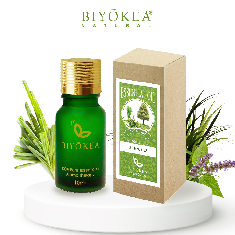 Tinh Dầu Hỗn Hợp Biyokea 12: Hương Lau + Sả Hồng + Pơ Mu + Hoắc Hương (10ml)