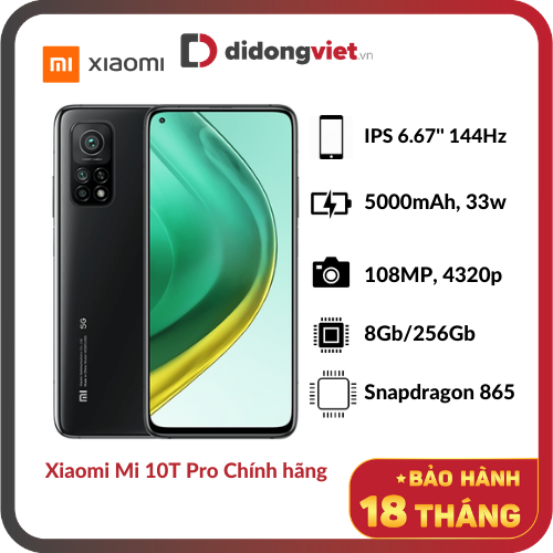 Điện Thoại Xiaomi Mi 10T Pro 5G (8GB/256GB) - Hàng Chính Hãng