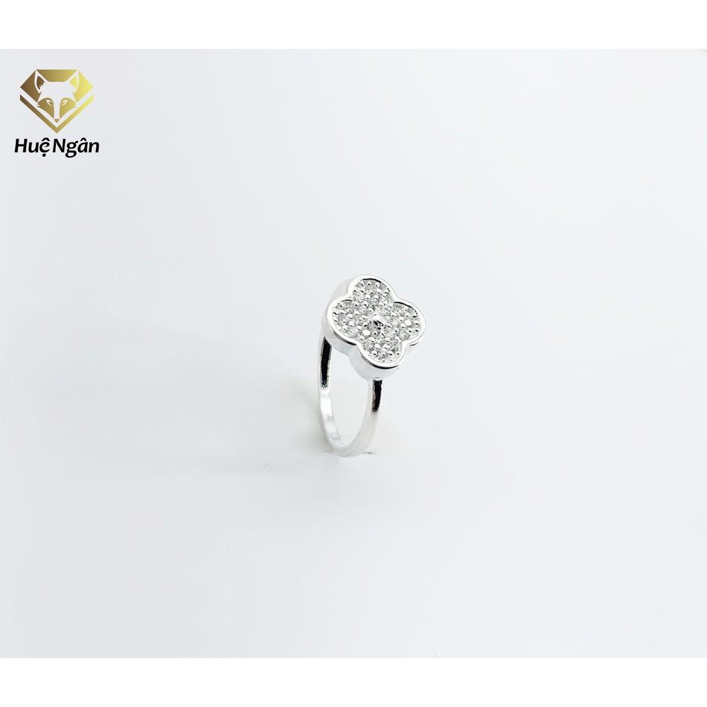 Nhẫn bạc Ý 925 Huệ Ngân - Cỏ Bốn Lá May Mắn RYR140078
