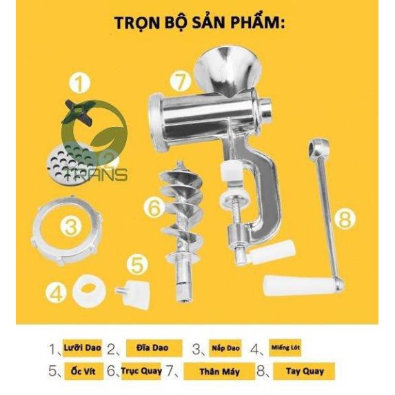 máy xay thịt, cá bằng nhôm đúc