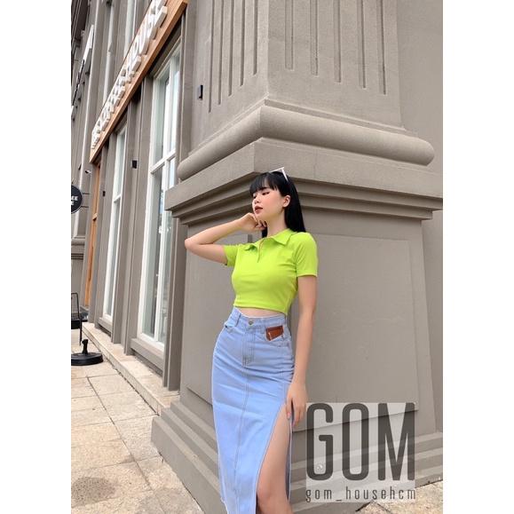 crop polo nút ( ảnh shop chụp)