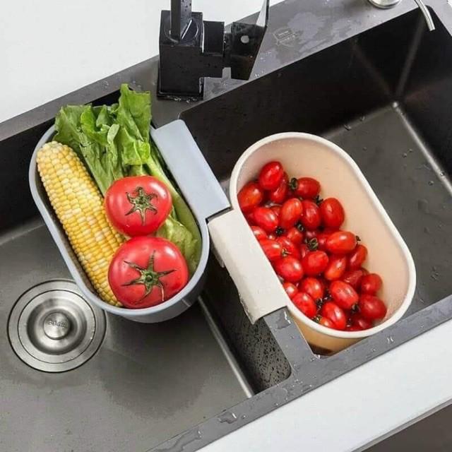 Giỏ nhựa đa năng đựng đồ treo bồn rửa bát,phễu lọc rác bồn rửa đa năng