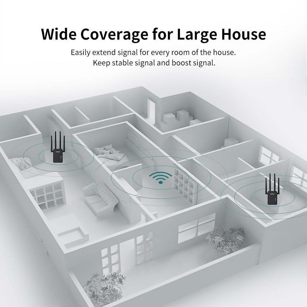 Bộ lặp WiFi COMFAST Bộ định tuyến không dây băng tần kép 1200Mbps Chế độ AP Bộ mở rộng WiFi 2.4G & 5.8G Bộ lặp không dây