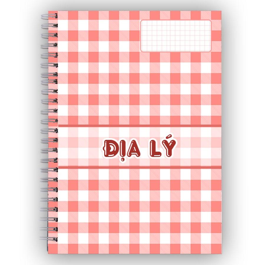 Sổ lò xo tên môn học B5 80 120 160 trang ruột kẻ ngang caro Self Planner, tên màu bìa theo yêu cầu