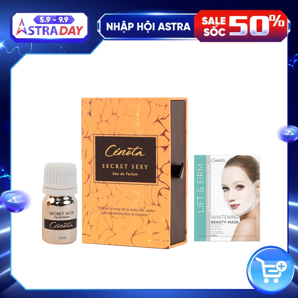 Nước hoa vùng kín Cenota 5ml TẶNG KÈM Mặt Nạ Dưỡng Trắng Da Nâng Cơ Cenota