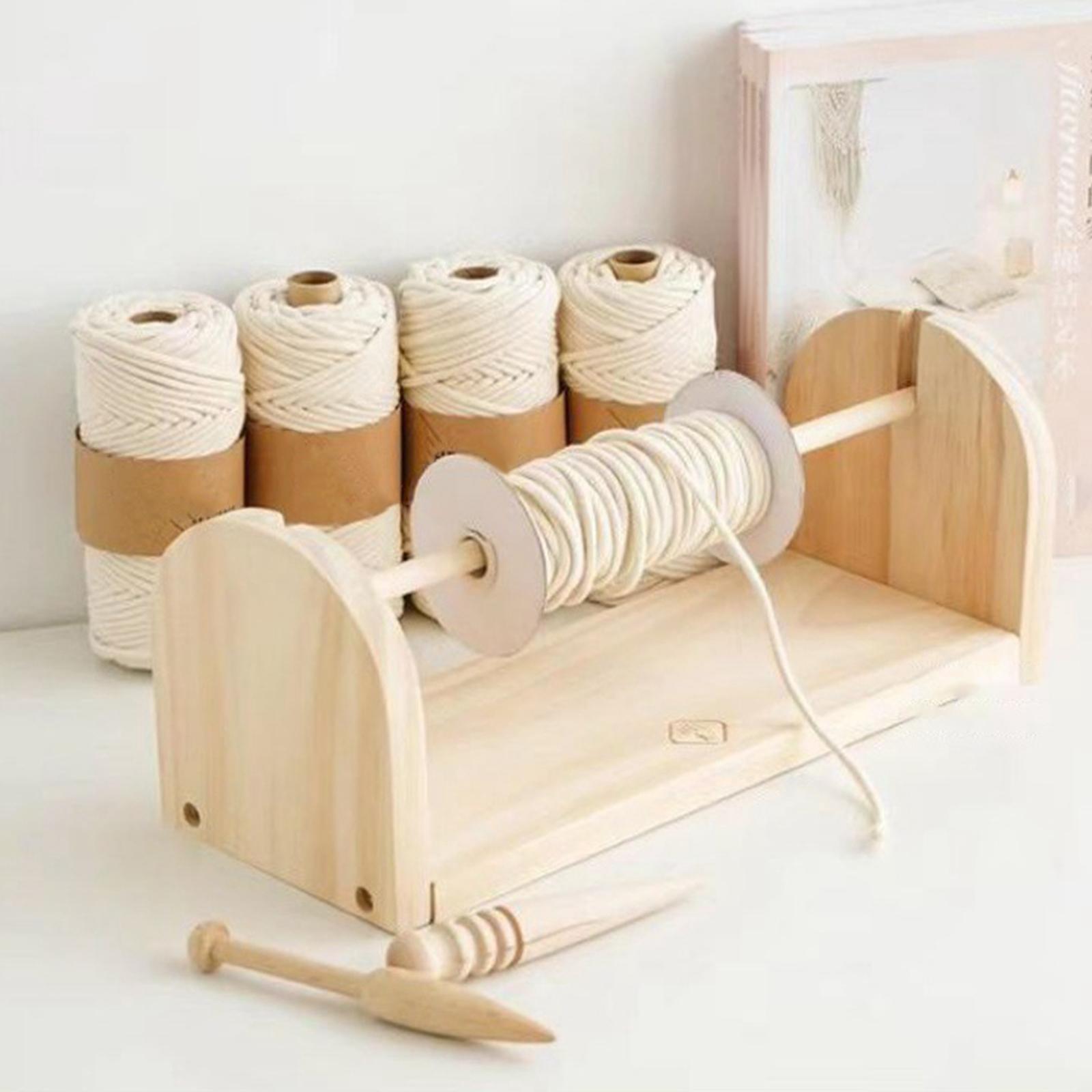 Yarn Holder, Thread Yarn Spindle Winder Portable Ribbon Storage Thread Spool Wooden String Dispenser Stand for Craft & Sewing Knit Crocheting