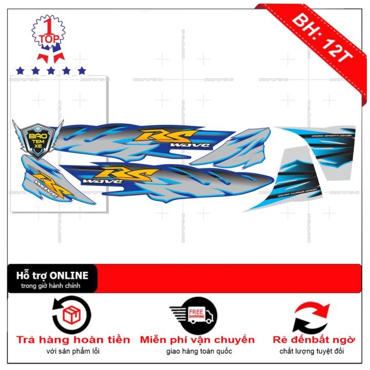 Tem rời dán xe wave RS 2017 2020 dán xe xanh - Bi Decal