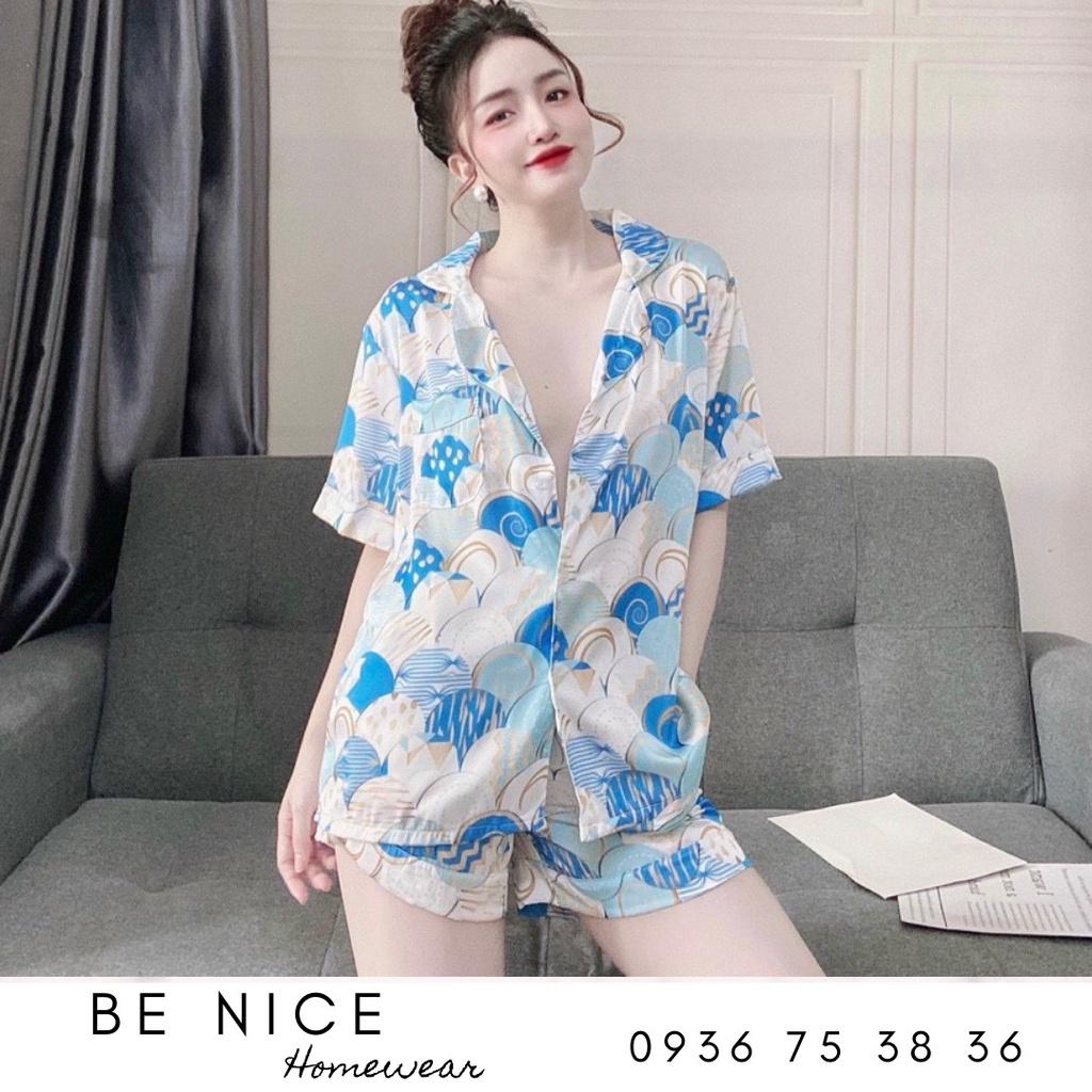 Set pijama lụa mặc nhà họa tiết mới lạ, Be Nice Homewear