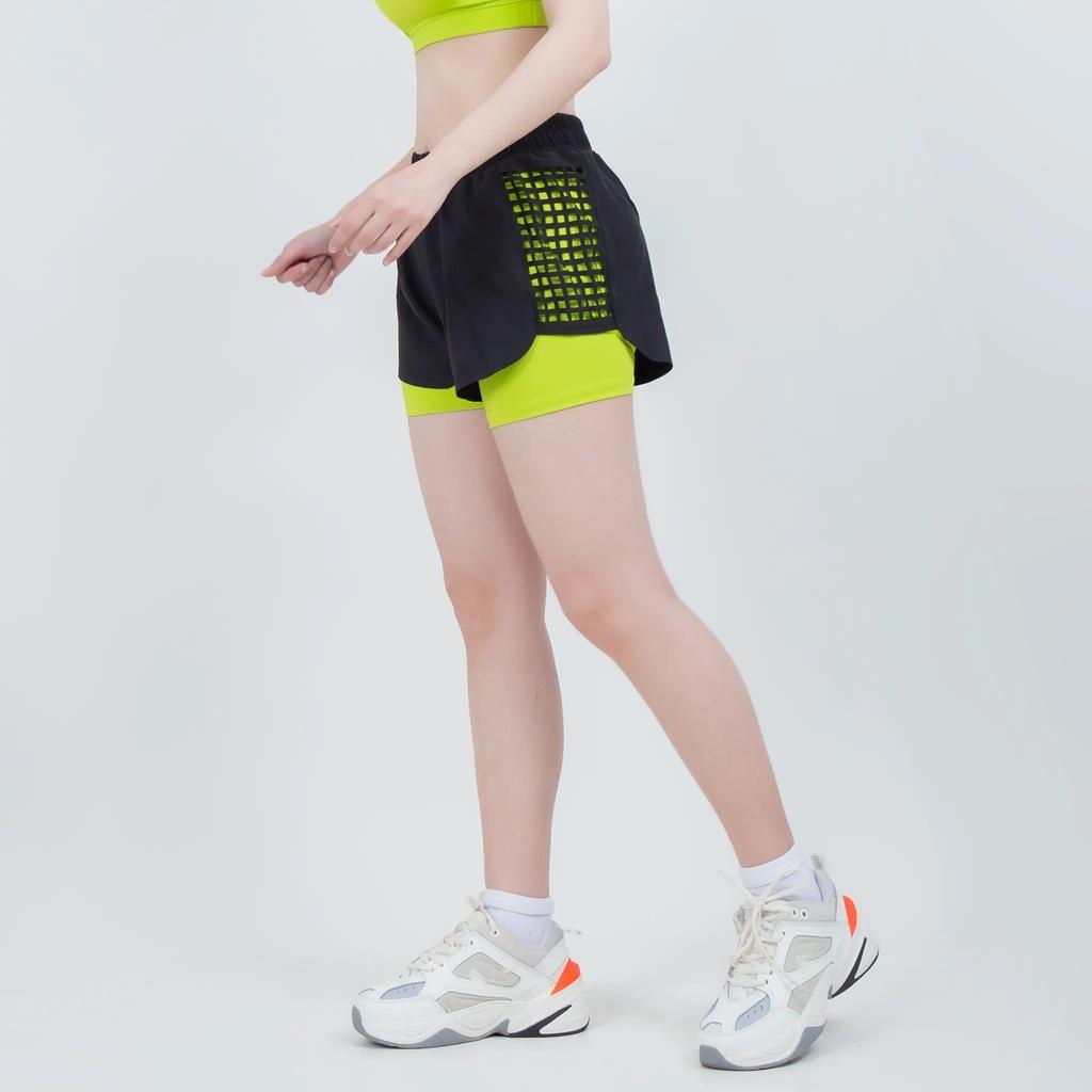 Quần short thể thao Boxer Laser 2 lớp cho Nữ, đồ tập gym, aerobic, thể dục