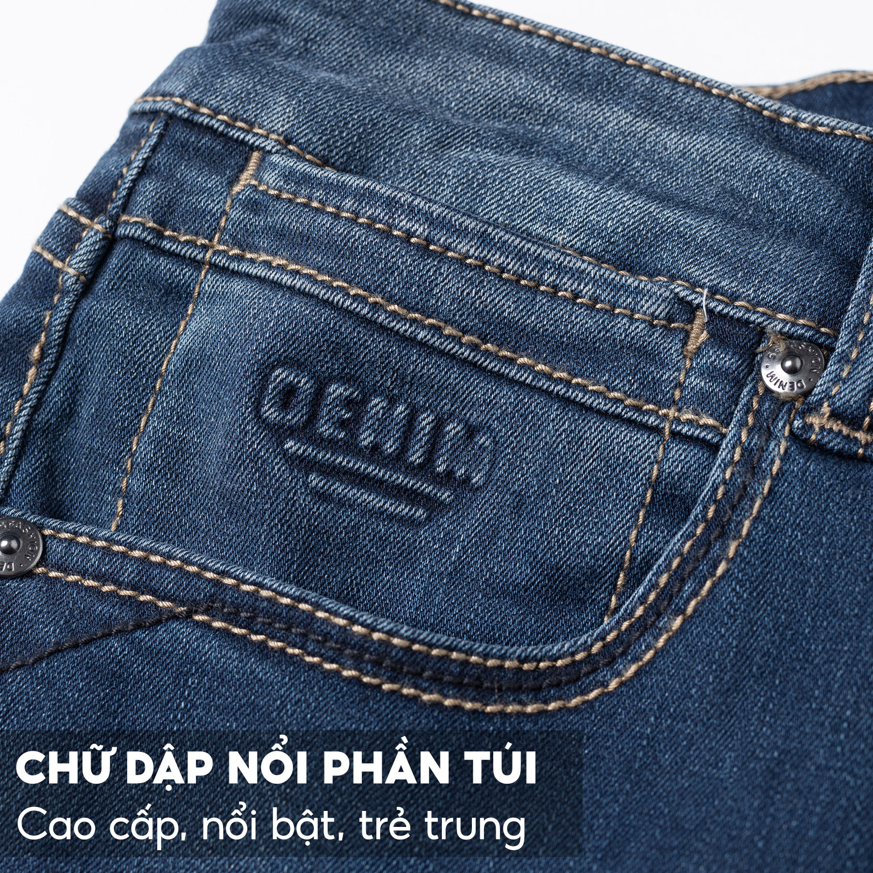 Quần Jean Nam 5S RECYCLED, Chất Liệu Cotton Kết Hợp Sợi Tái Chế, Siêu Bền, Co Giãn, Mềm Mịn, Màu Sắc Basic (QBD23003)