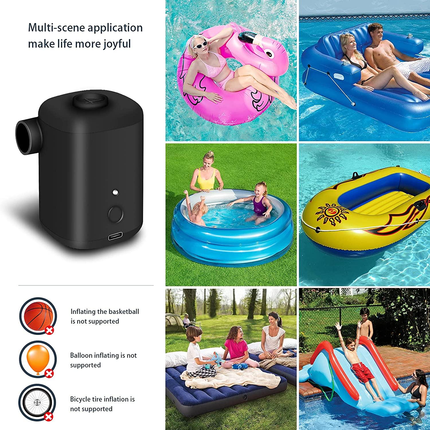 Máy bơm hơi 2-in-1 điện tử nóc USB sạc được không dây, máy bơm hơi mini với nút 4, thảm cắm trại, thuyền, vòng bơi lội.
