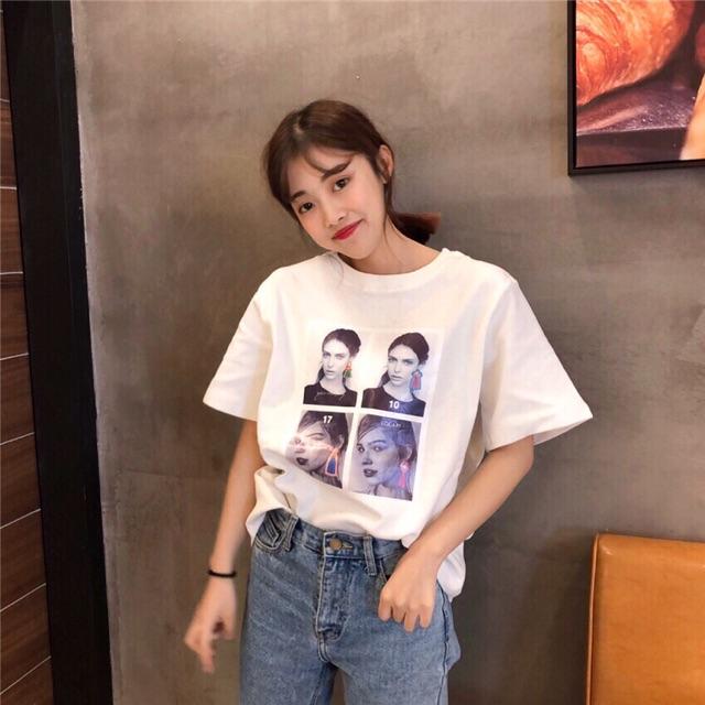 ÁO THUN FORM RỘNG HÌNH CÔ GÁI