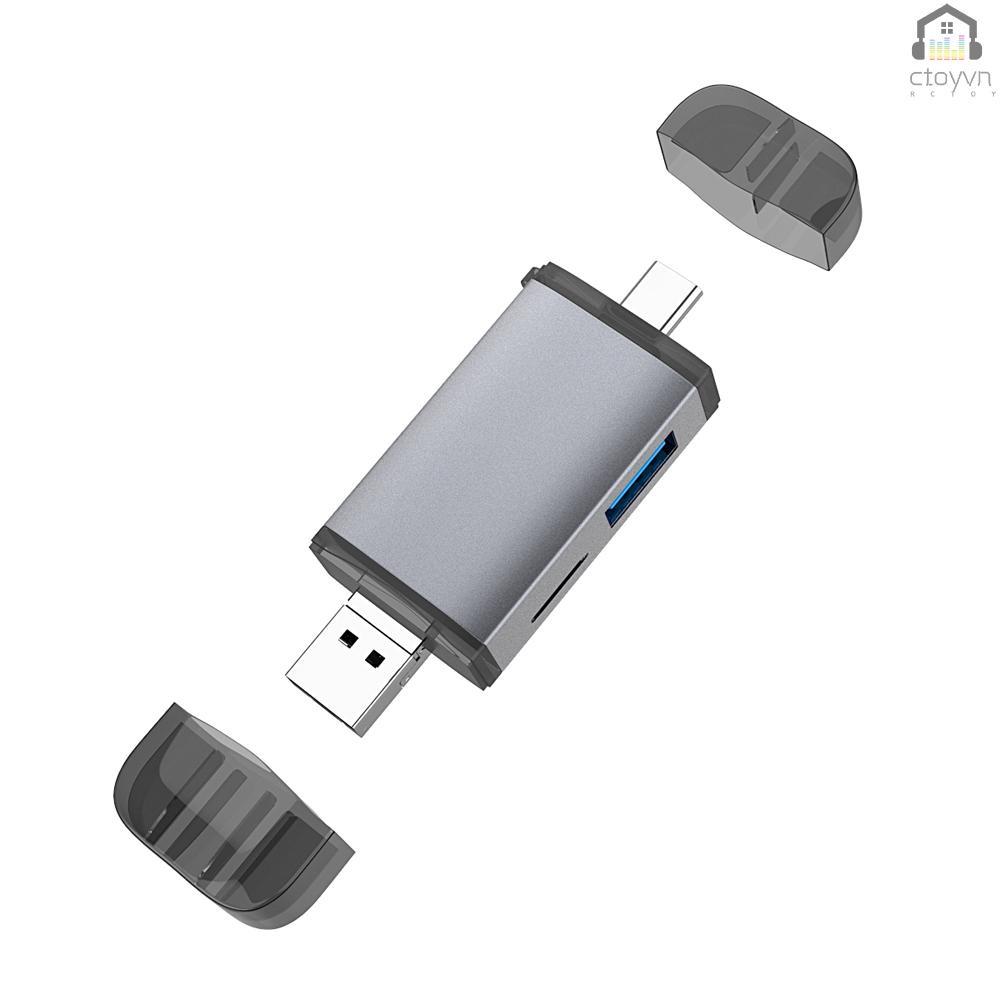Đầu đọc thẻ nhớ USB loại C 2 trong 1 USB 2.0 TF / SD USB 3.0 OTG