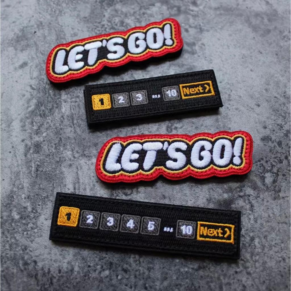 Patch_velcro vải FREEDOM &amp; LET'S GO dán ba lô_túi xách_quần áo