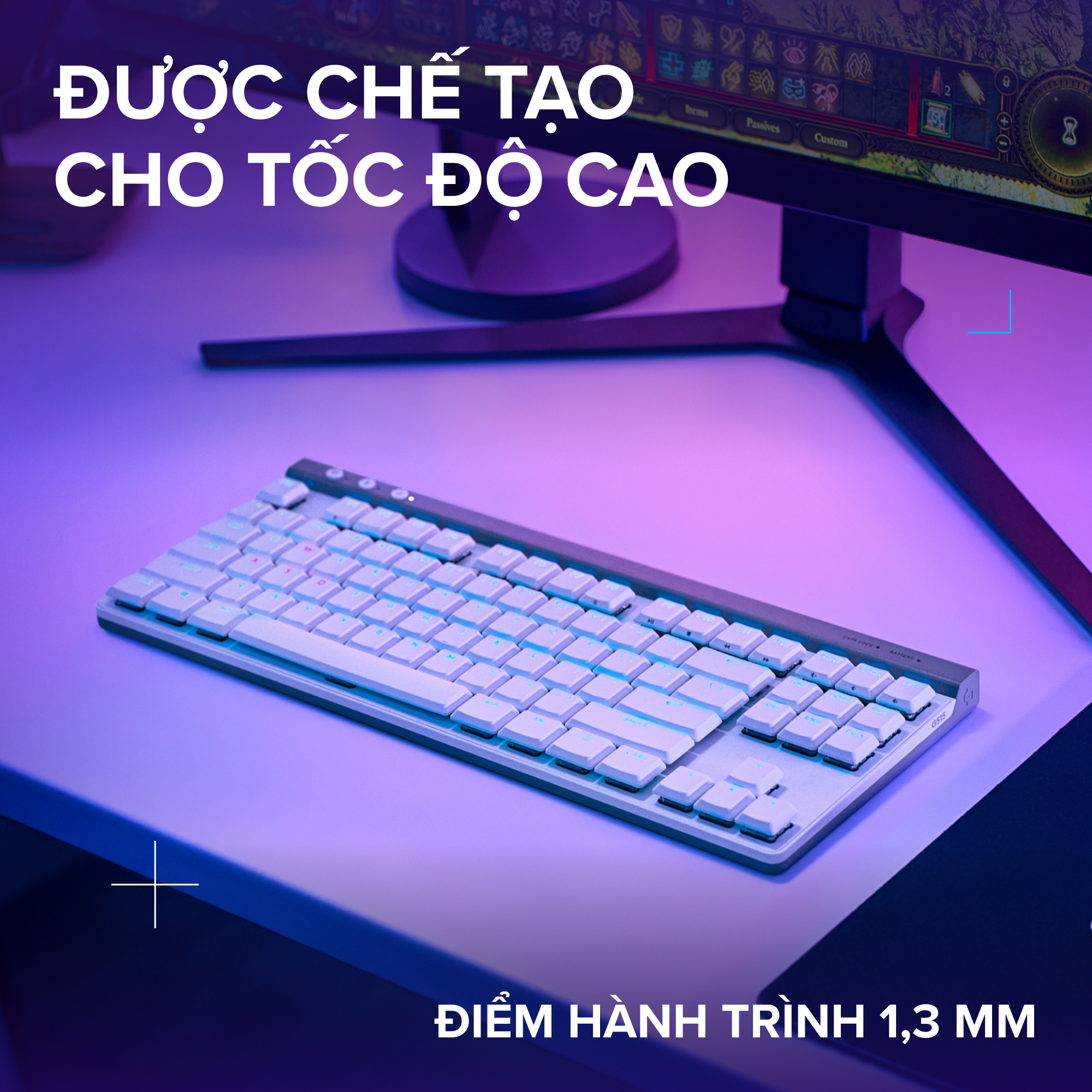 Bàn Phím Gaming Không Dây Logitech G515 LightSpeed TKL - Hàng Chính Hãng