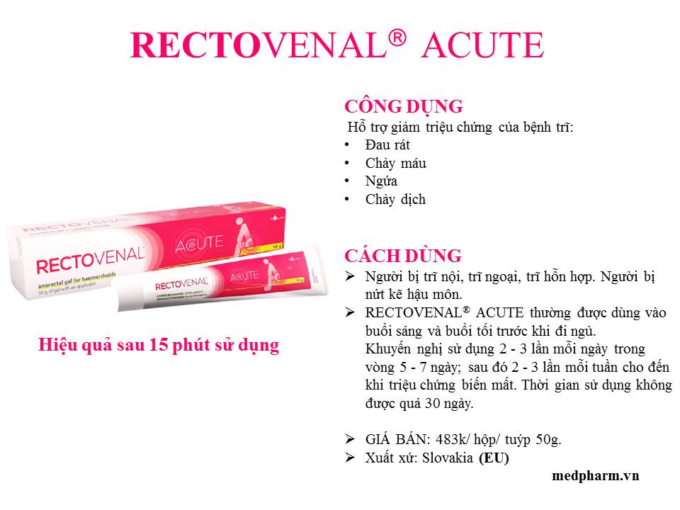 RECTOVENAL®ACUTE 50g- Gel bôi trĩ