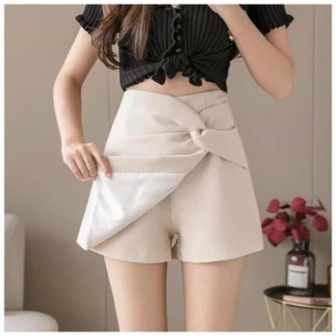 Chân váy A ngắn cạp cao tôn dáng kiểu skirt xoắn eo chất tuyết mưa cực đẹp mặc lên siêu xinh thời trang BANAMO 6310