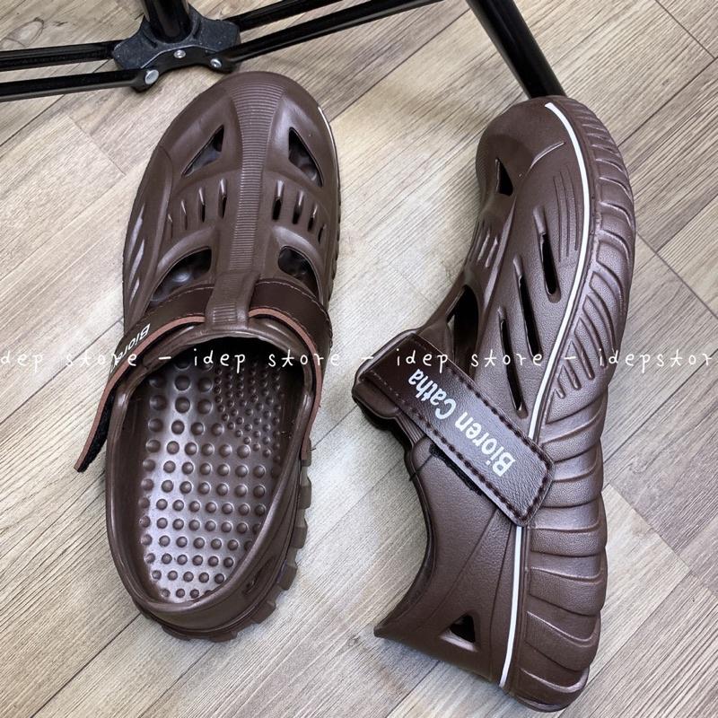 Giày nhựa đi mưa nam lỗ thoáng khí GL029 - Giày đi biển siêu nhẹ, siêu bền IDEP (Size 40-44)