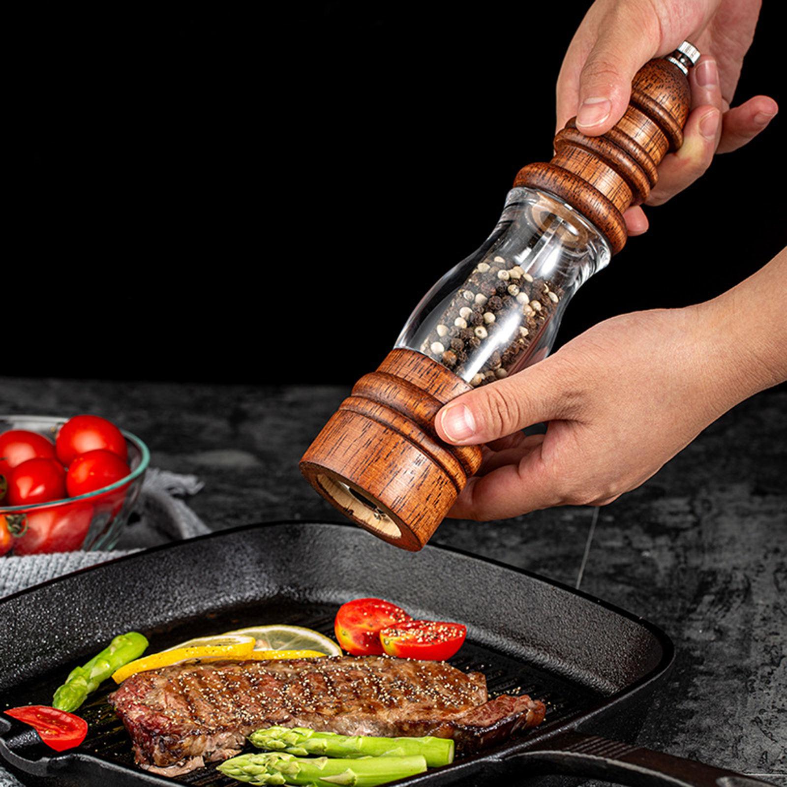Wood Salt and Pepper Grinder Set Manual Pepper Shaker Sea Salt Sesame Spice
