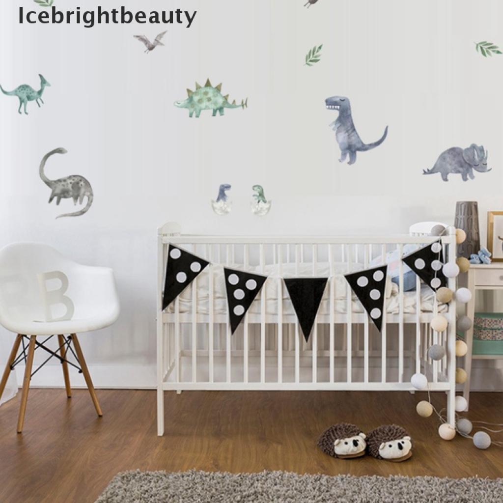 Icebrightbeauty 3d Dinosaur Wall stickers Cartoon Living Room Jurassic Period Animal Decal VN