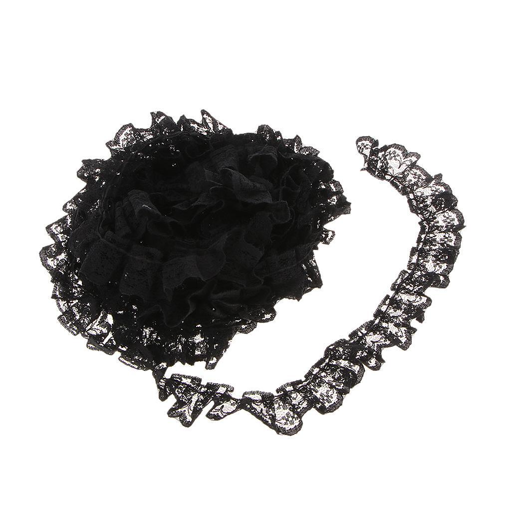 2 Pieces Various Colors Ribbon Floral Elastic Lace Trim Handcraft