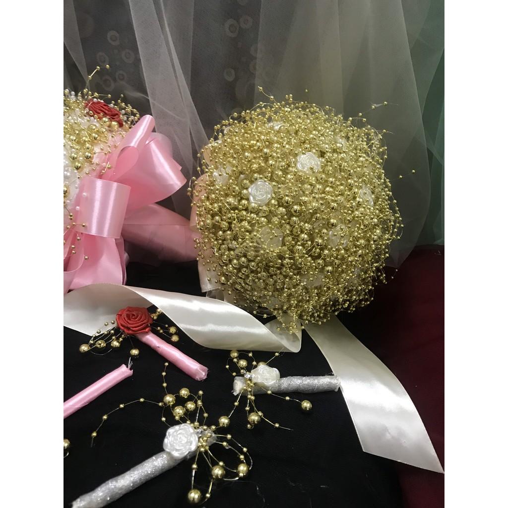 Hoa Cầm Tay Cô Dâu Hoa Cưới Hạt Cườm Kết Hoa