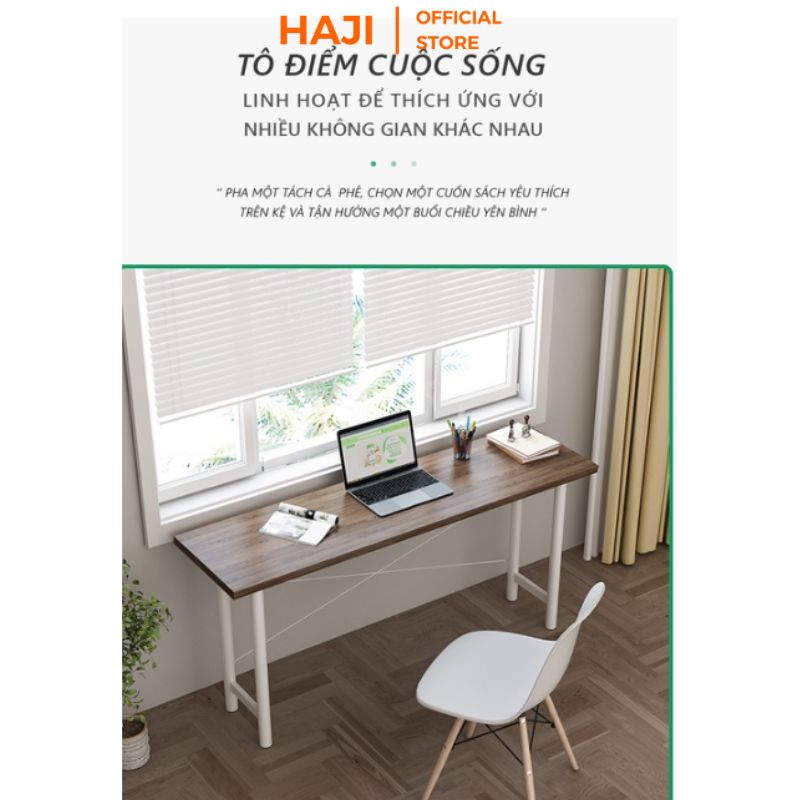 Bàn làm việc phong cách hiện đại đơn giản mặt gỗ MDF chân sắt sơn tĩnh điện thương hiệu HAJI - GM77