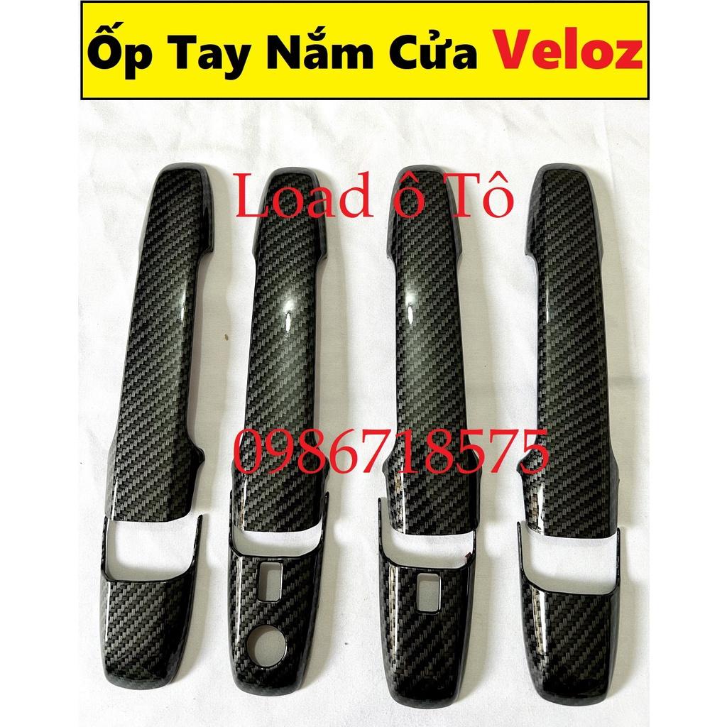 Ốp Tay Nắm Cửa Carbon Xe Toyota Veloz 2022-23 Mẫu Vân Carbon Cao Cấp