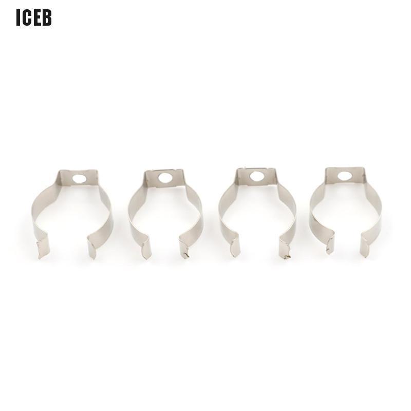 iceb 4Pcs Holder T8 Fluorescent Tube Lamp Bracket Clips Socket Lampholder Silver