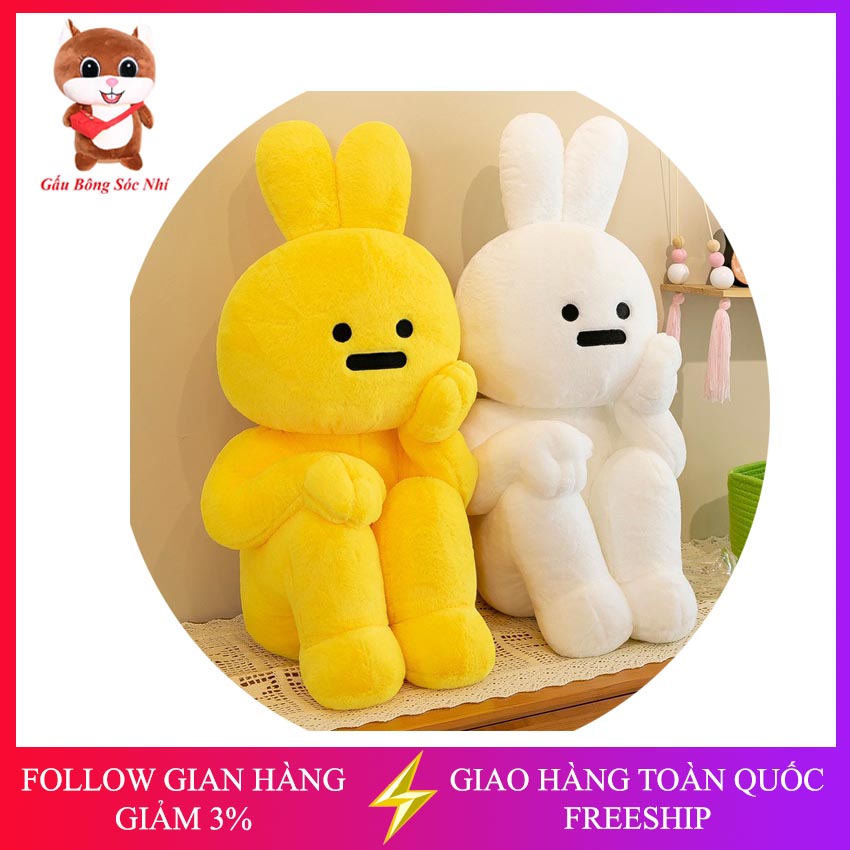 Gấu bông thỏ suy tư, thú nhồi bông thỏ trầm cảm cao cấp 40cm