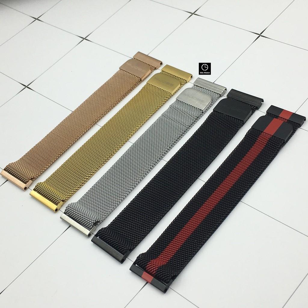 Dây Đồng Hồ Size 20mm 22mm Khóa Nam Châm Lưới Thép Thép Không Gỉ