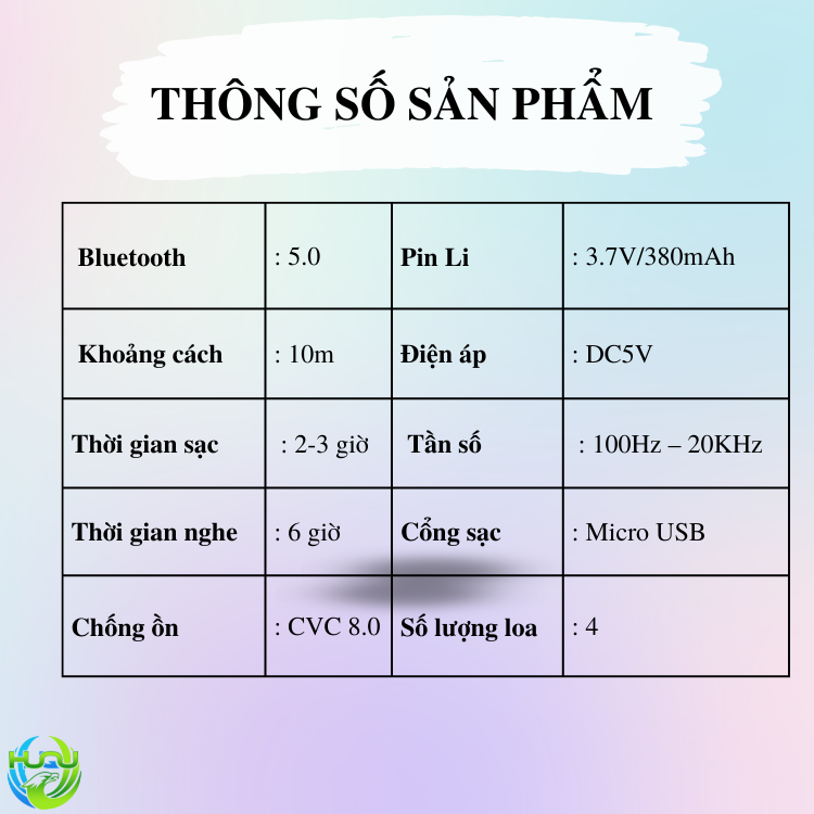 Loa Đeo Cổ Huqu BBH-929S Loa Bluetooth Âm Thanh HD Thời Gian Dùng 6 Tiếng - Hàng Chính Hãng