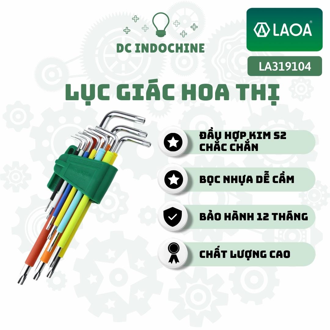 Bộ cờ lê lục giác hoa thị 9 chiếc LAOA LA319104 chuyên dụng, thép hợp kim S2 siêu cứng, hàng chính hãng