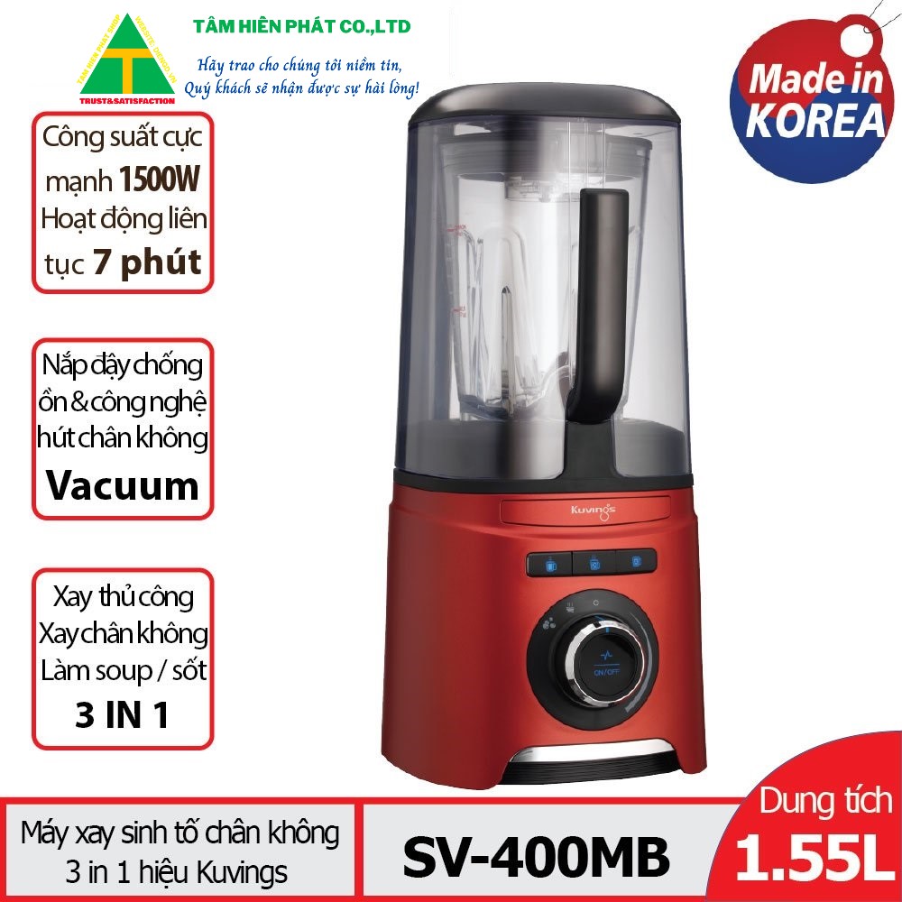 Máy xay sinh tố chân không 3 trong 1 Kuvings SV-400MB (1.55L) - Hàng chính hãng