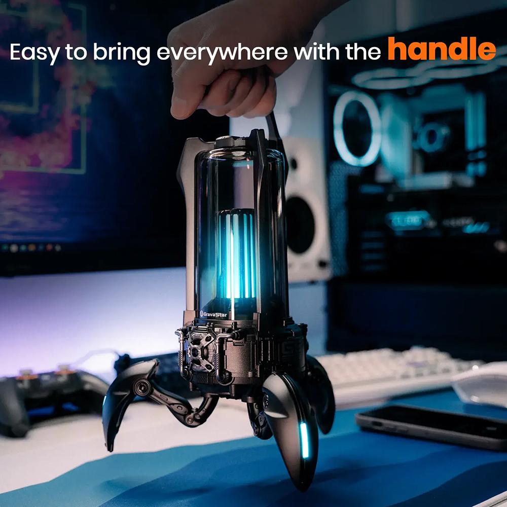 Bản gốc Gravastar Supernova Bluetooth Loa Bluetooth 5.3.25W Âm thanh mạnh mẽ, Aux tương thích, Loa phát lại 9 giờ Color: Dawn White